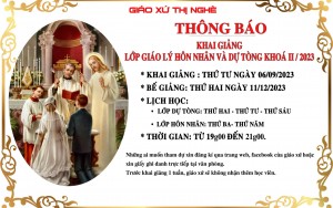 KHAI GIẢNG LỚP GIÁO LÝ HÔN NHÂN VÀ DỰ TÒNG KHÒA II/2023